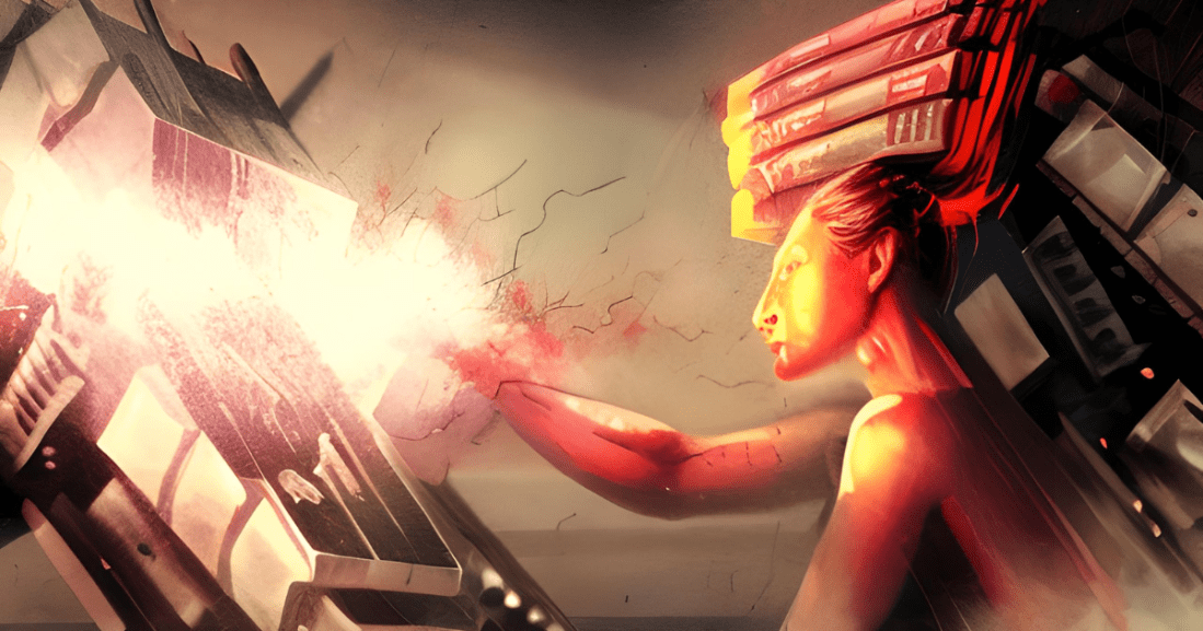 attention economy war for our soul newsprint digital matrix network good versus evil battle phone screen smashing computer desktop